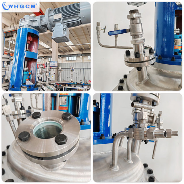 WHGCM ASME CE EAC 100L Jacket Heating Distillation Reactor Chemical Reaction with two Horizontal Condensers