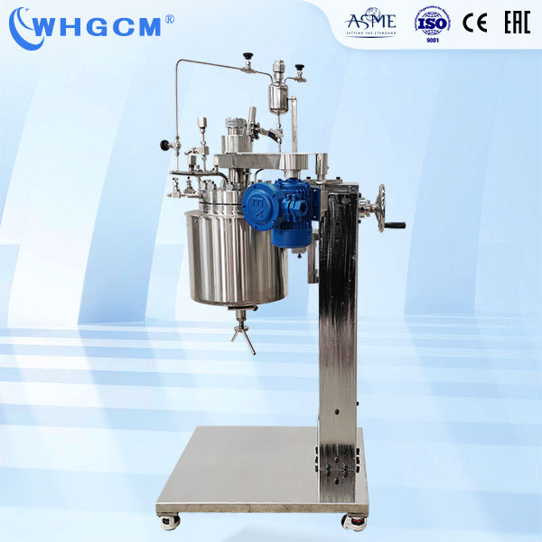5L Jacketed Stainless Steel Reactor High Pressure High Temperature Laboratory Mixing Reactor with Manual Lift System PID Controller for Chemical Processing Equipment