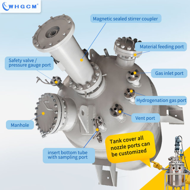 Large Scale 5000L Batch Hydrogenation Reactor in 316L Stainless Steel With Magnetic Sealing Technology for Safe Operation