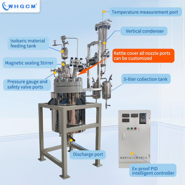 Customizable 50L Chemical Reactor Jacketed Design S31603 Magnetic Seal Anchor Propeller Stirring Vacuum Reaction Kettle for R&D Small Batch Production