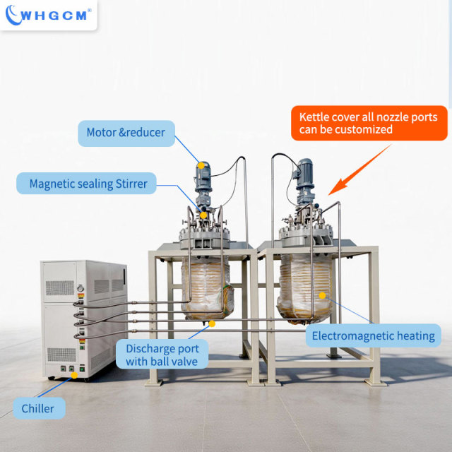 WHGCM 200L High Pressure Reactor | Stainless Steel Clad Plate (SS316L+Q345R) |Electromagnetic Heating Tank with Magnetic Sealing