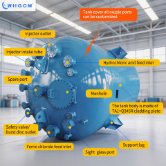 WHGCM Export Grade 20000L Titanium Reactor Pressure Vessel ASME CE EAC Certified Design Temp 100 for Chemical Synthesis