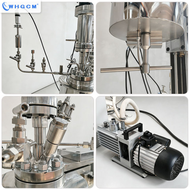 ASME CE EAC Certified 0.5L High Pressure Electric Heating Automatic S31603 Magnetic Seal Reaction Kettle Condenser Vacuum Pump