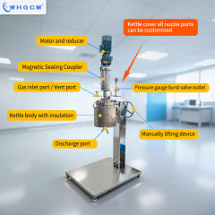 Customizable 5L 10L Stainless Steel 316L Lab Reactor Jacket Reactor ASME CE EAC Certified with Manual Lifting for Chemical Use