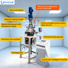 High Performance 50L 304 316L Stainless Steel Jacketed Pressure Magnetic Drive Sealed Reactor Customized Reaction Vessel