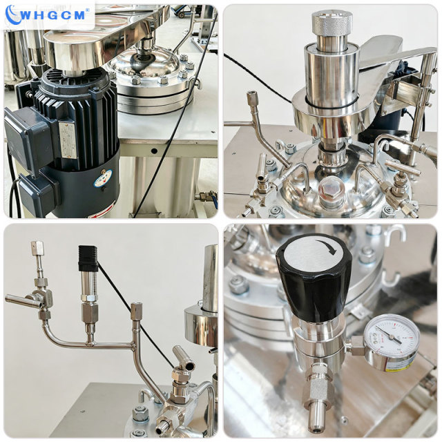 WHGCM Professional Lab Chemical Reaction Kettle Stainless Steel 0.1L-50L PID PLC Controlled Reactor with Electric Lifting Device
