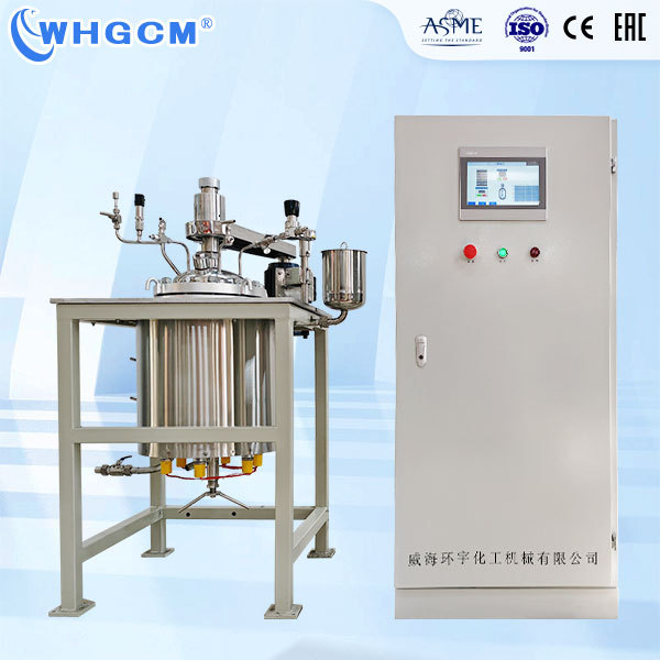 WHGCM Professional Lab Chemical Reaction Kettle Stainless Steel 0.1L-50L PID PLC Controlled Reactor with Electric Lifting Device