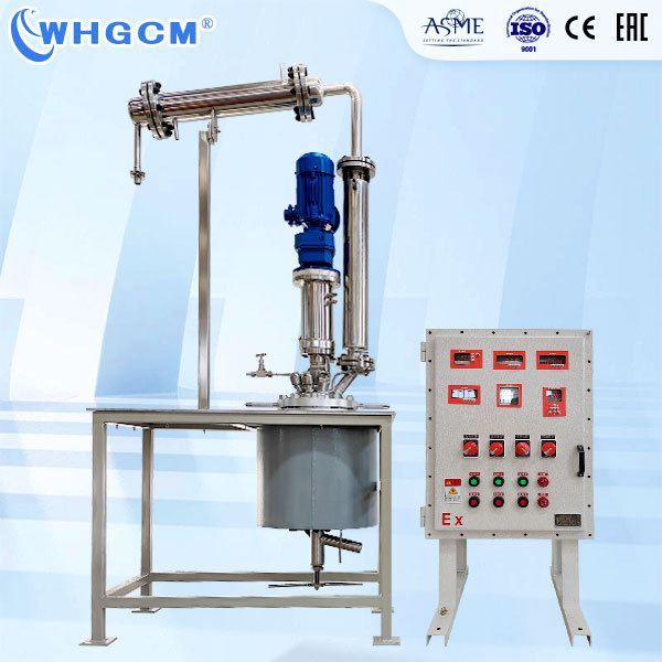 WHGCM 10L Stainless Steel Electric Heating Distillation Reactor with Explosion-proof PID Control Cabinet and Motor Reducer