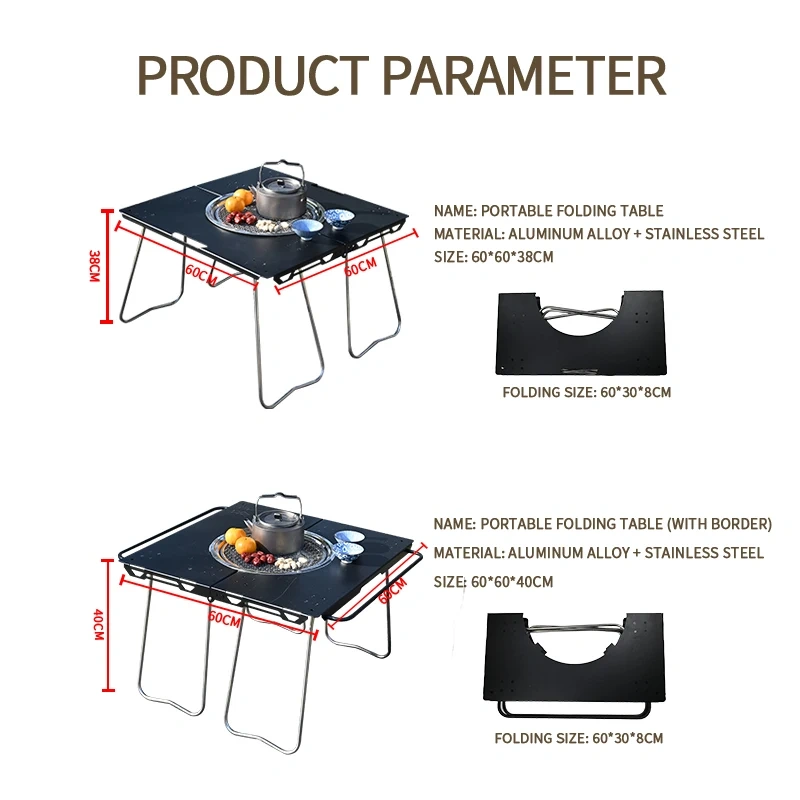 Outdoor Camping Aluminum Folding Table Lightweight And Easy To Pack Camping Folding Table