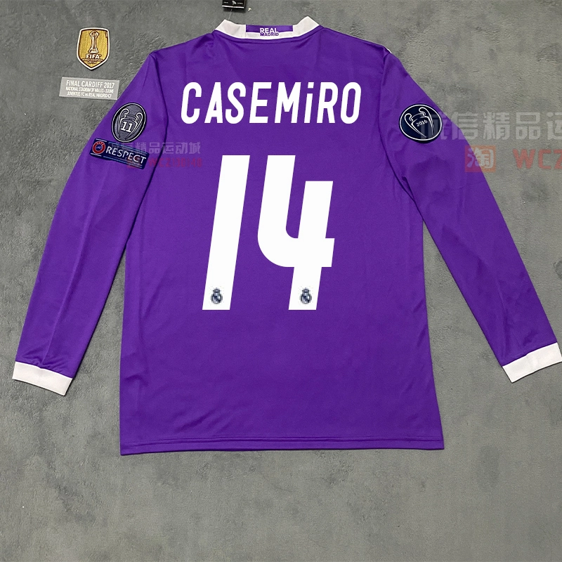 Retro Long Sleeve Real Madrid 17-18 away S-2XL