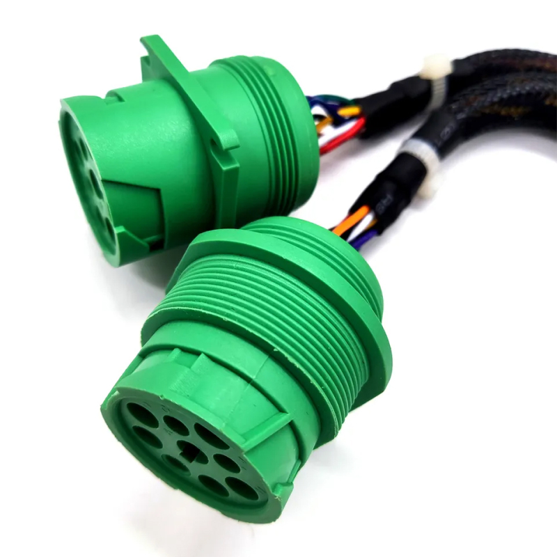 Green Type2 J1939 9pin Splitter Y Cable Female to 2 Male Diagnostic Wire Harness Fleet Cable HD10-9-1939P-BP03 HD16-9-1939S-P080