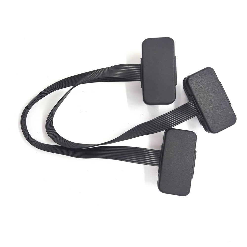 OBD2 Splitter Y Flat ELD Cable 16Pin Male To Dual Female Connector GPS Tracker Light Duty Truck Code Reader Plug to Receptacle