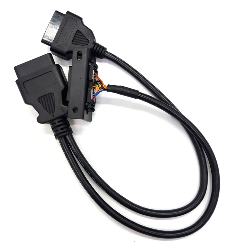OBD2 Splitter Y Cable With multiple brackets 16 Pin Male to Female Cable OBD Plug to Receptacle GPS Tracker ELD Cable