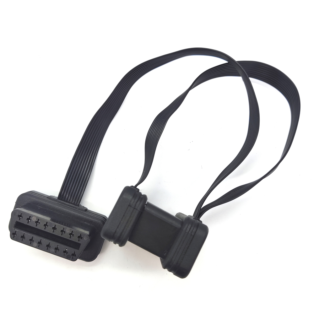 OBD2 Splitter Y Flat ELD Cable 16Pin Male To Dual Female Connector GPS Tracker Light Duty Truck Code Reader Plug to Receptacle