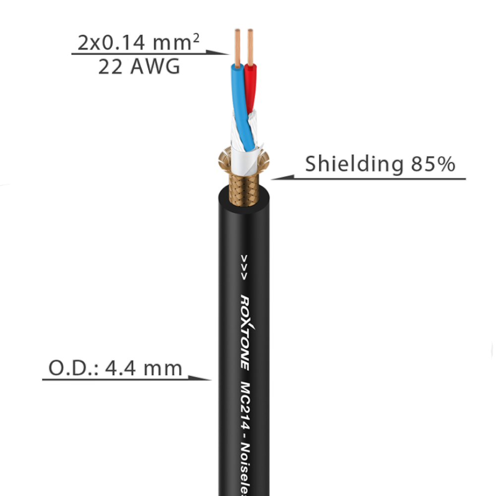 ROXTONE MC214 Balanced patch cable for installation 22AWG 2 x 0.14mm