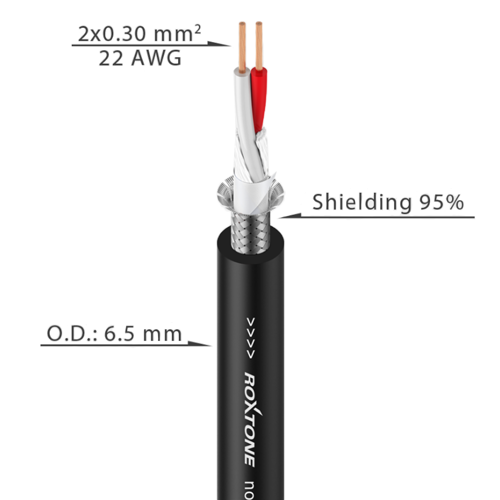 ROXTONE MC010 Balanced Microphone Cable 22AWG 2 x 0.30 mm