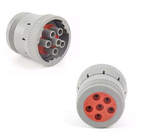 J1708 Plug 6 Pin Circular Connector HD16 Series Waterproof Circular Connector Gray Housing for Heavy Duty Connector HD16-6-96S