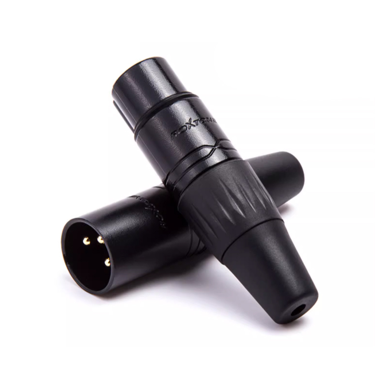 ROXTONE RX3MP-BG 3 Pole XLR Male Black Shell Gold Plated Contacts 3 Pin XLR Connector
