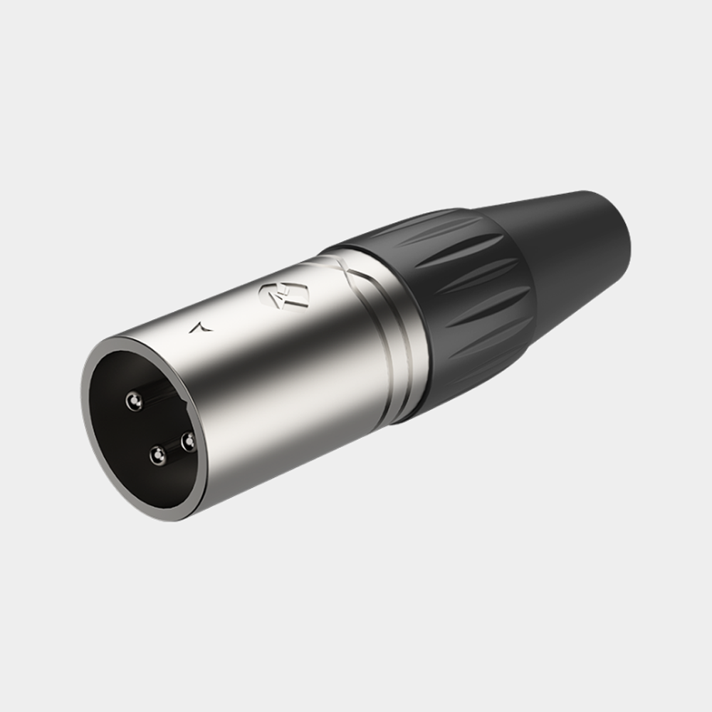 ROXTONE RX3MP-NT 3 Pole XLR Male Nickel Plated Shell Tin Plated Contacts 3 Pin XLR Connector