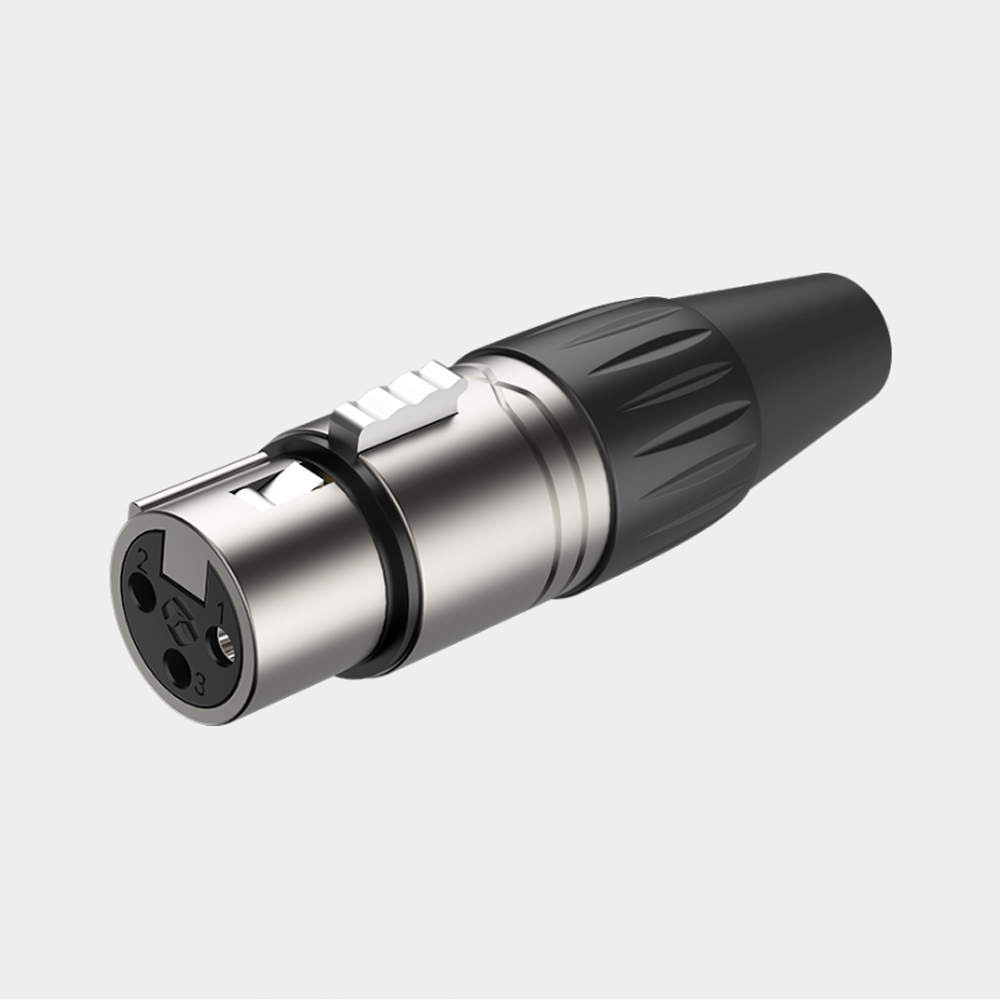 ROXTONE RX3FP-NT 3 Pole XLR Female Nickel Plated Shell Tin Plated Contacts 3 Pin XLR Connector
