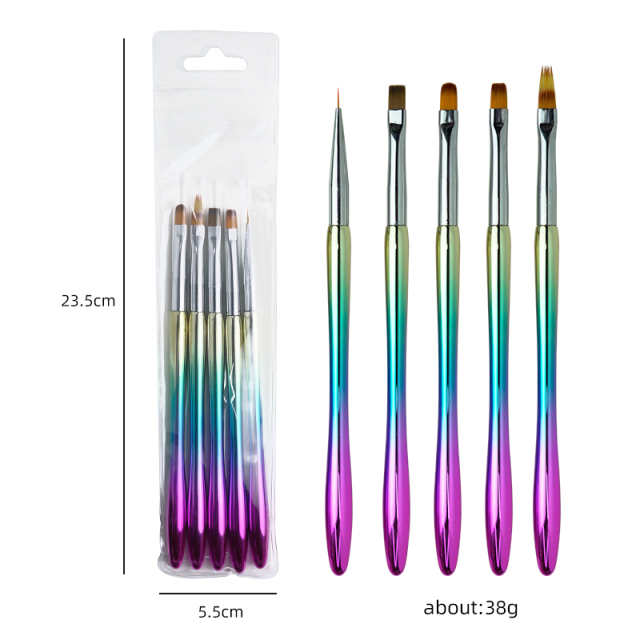 New Nail Painting Brush Kits 5 Pcs Gel Brushes Tools (NBS-137)