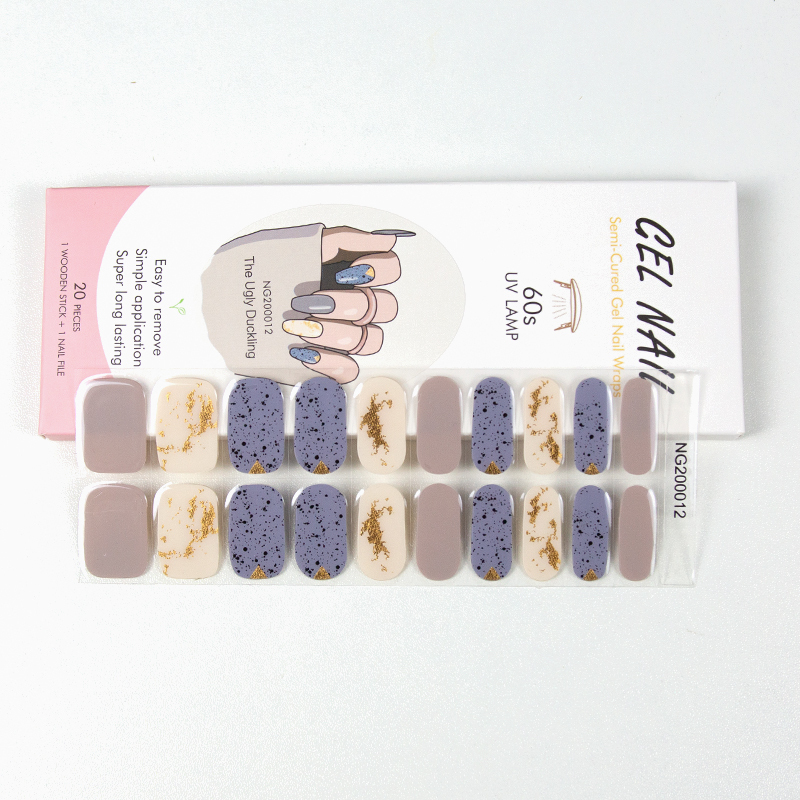 Simple Nail Art Semi Cured Gel Nail Stickers Nail Strips With Thousands of Different Designs (NG series)