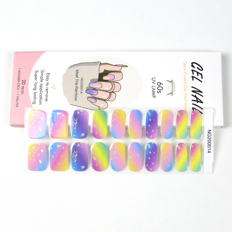 Simple Nail Art Semi Cured Gel Nail Stickers Nail Strips With Thousands of Different Designs (NG series)