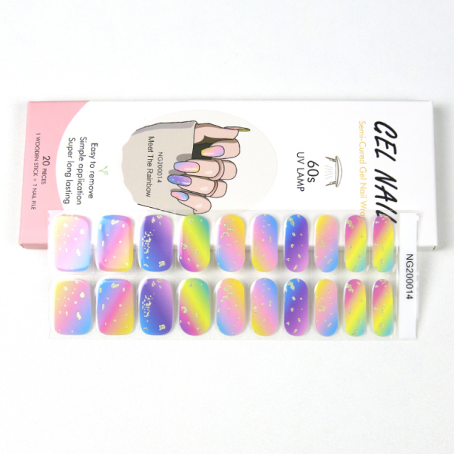 Hot Sale Semi Cured Gel Nail Stickers Nail Strips Thousands of Different Designs (NG series)