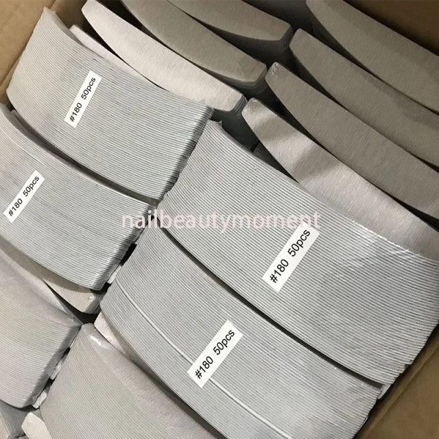 Metal Boards For Nail Files Self Sticky Sandpapers Half Moon Shape Files (FF40)