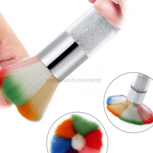 Nylon Flower Shape Manicure Cleaner Nail Art Dust Remover Brushes Dusting Tool (B047)