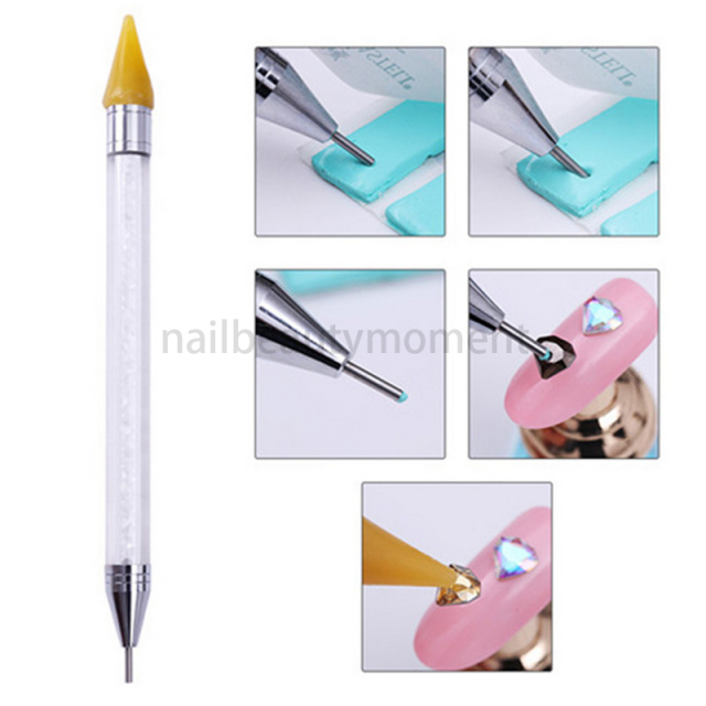 Double-Ended Crystal Dotting Pen Wax Pencil Rhinestone Picker Manicure Tools (B061)