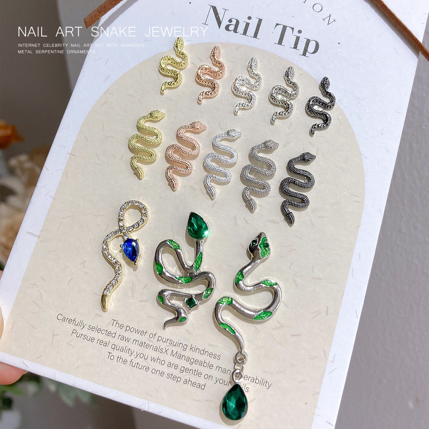 Alloy Nail Art Snake Jewelry 3D Nail Charms 22 Designs for Choose Nail Accessories (D118)
