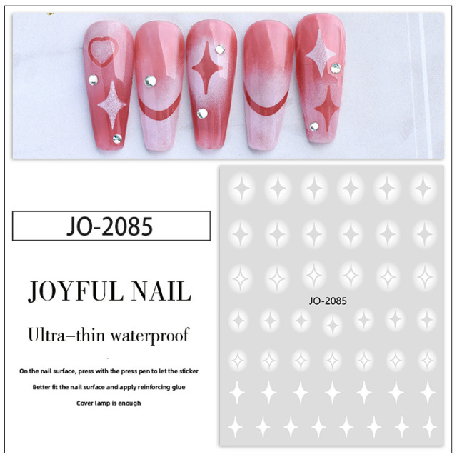 Ultra-thin Waterproof Nail Art Hollowed-Out Stickers for Fingernail Butterly/Cross/ Snowflakes /Santa Decals (NPP33)