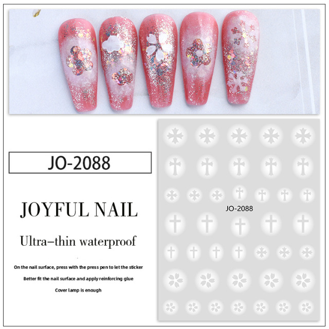 Ultra-thin Waterproof Nail Art Hollowed-Out Stickers for Fingernail Butterly/Cross/ Snowflakes /Santa Decals (NPP33)