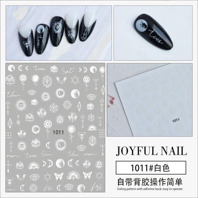 Nail Art Self-Adhesive Stickers Moon Star Winged Horse Butterflies DIY Decals Decoration (NPP34)