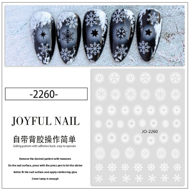 Ultra-thin Waterproof Nail Art Hollowed-Out Stickers for Fingernail Butterly/Cross/ Snowflakes /Santa Decals (NPP33)