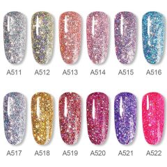 Shiny Rainbow Gel Polish Sparkle 5ml Nail Glitter UV Gel with 12 Colors (UG42)