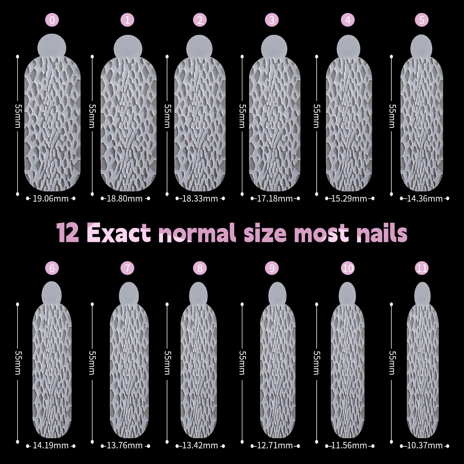 Reusable Nail Art Soft Silicone Pad for Dual Form Nail Tips 5 Types French Stencil Forma Sticker (GM01)