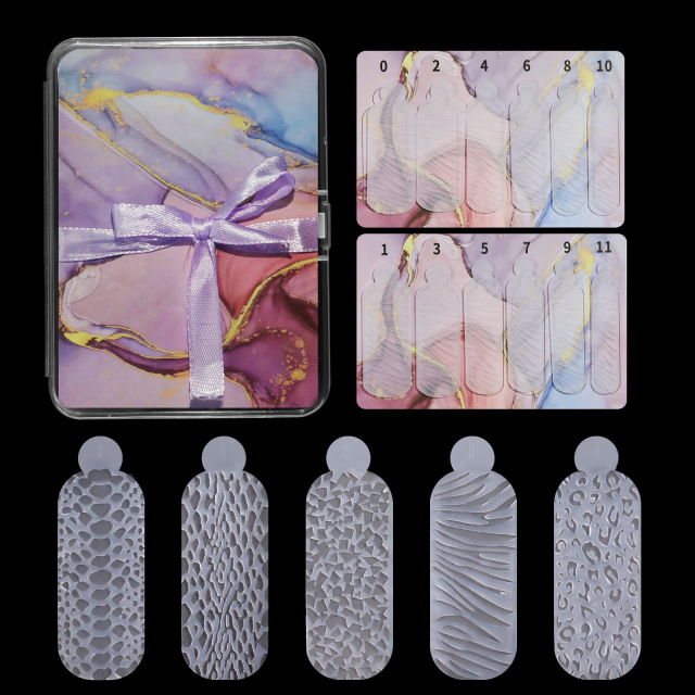 Reusable Nail Art Soft Silicone Pad for Dual Form Nail Tips 5 Types French Stencil Forma Sticker (GM01)
