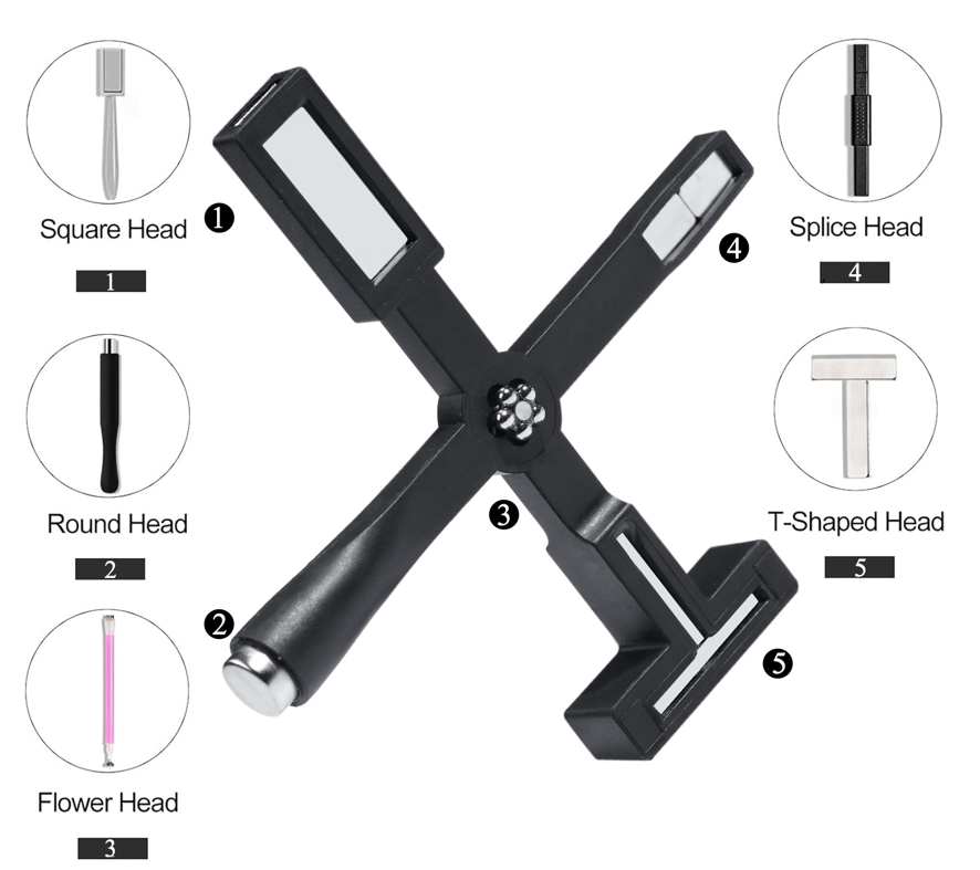 5 In 1 Multifunctional Cat Eye Gel Magnetic Tools Cross Strong Magnet Stick (M36)
