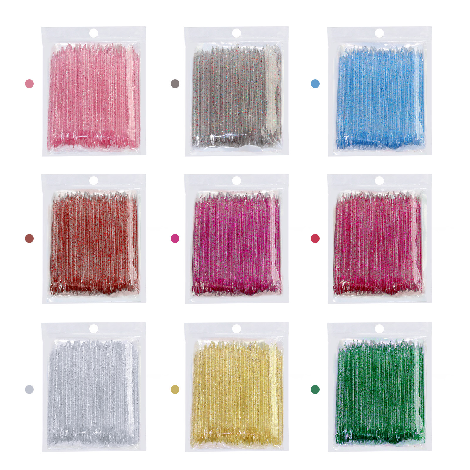 Double Sides Reusable Crystal Nail Stick Cuticle Pusher Remover Colorful Nail Art Tools (NT58)