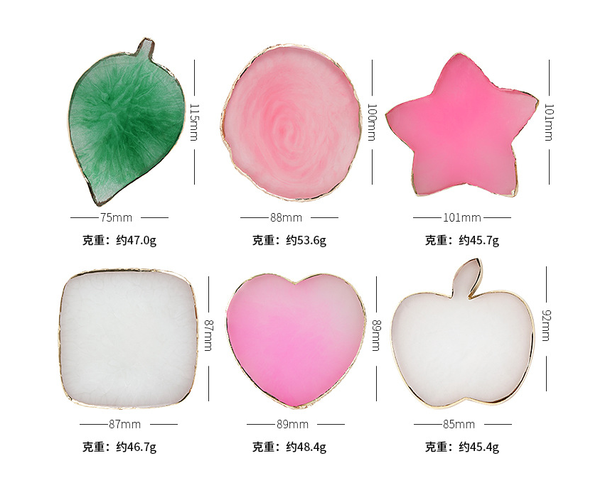 Nail Palette Crystal Marble Drawing Plate Resin Stone Nail Art Display Shelf Manicure Mixing Palette Tool Gem Plate (M37)