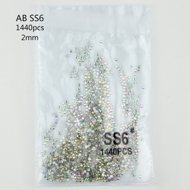 Wholesale Glass Nail Rhinestones 1440pcs AB Crystal Nails Art Beauty Gems Manicure Decoration Accessories (D96)