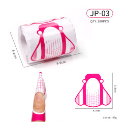 100 Pcs Nail Guide Mold UV Gel Extension Curl Forms French Nail Forms (NF02)
