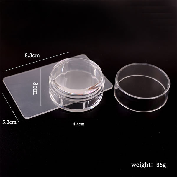 Silicone Nail Art Stamper Scraper Tool Sets Transparent Jelly Nail Stamper Tools (SNA01)