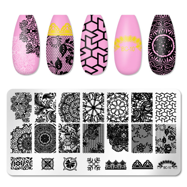 Nail Art Stamping Plates Manicure DIY Lase Flower Templates (SNA02)