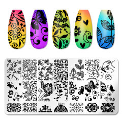 Nail Art Stamping Plates Manicure DIY Lase Flower Templates (SNA02)