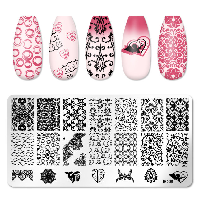 Nail Art Stamping Plates Manicure DIY Lase Flower Templates (SNA02)