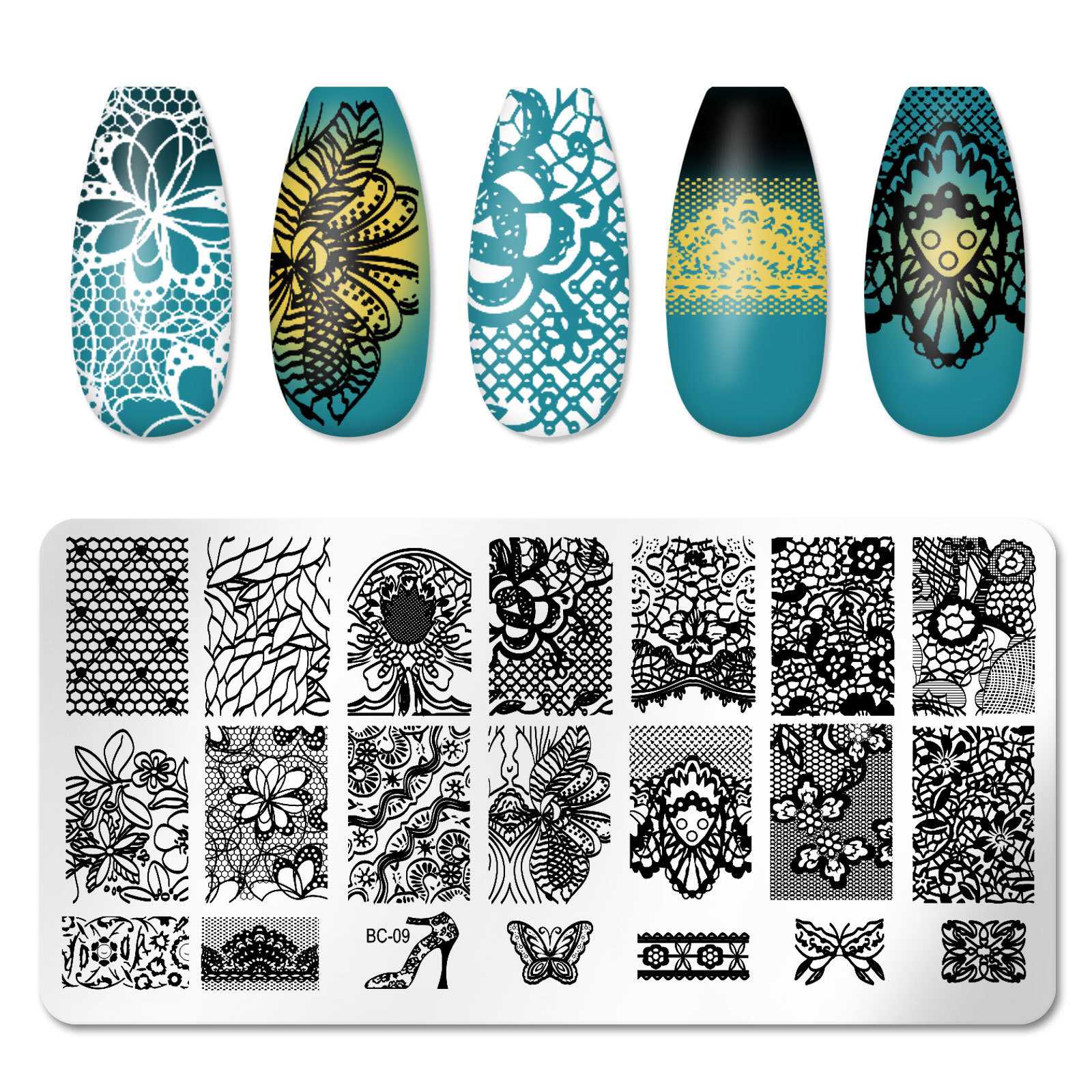 Nail Art Stamping Plates Manicure DIY Lase Flower Templates (SNA02)