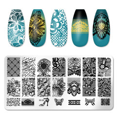 Nail Art Stamping Plates Manicure DIY Lase Flower Templates (SNA02)
